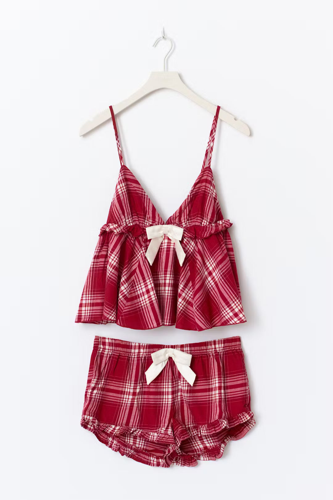 Ribbon Flannel PJ Shorts