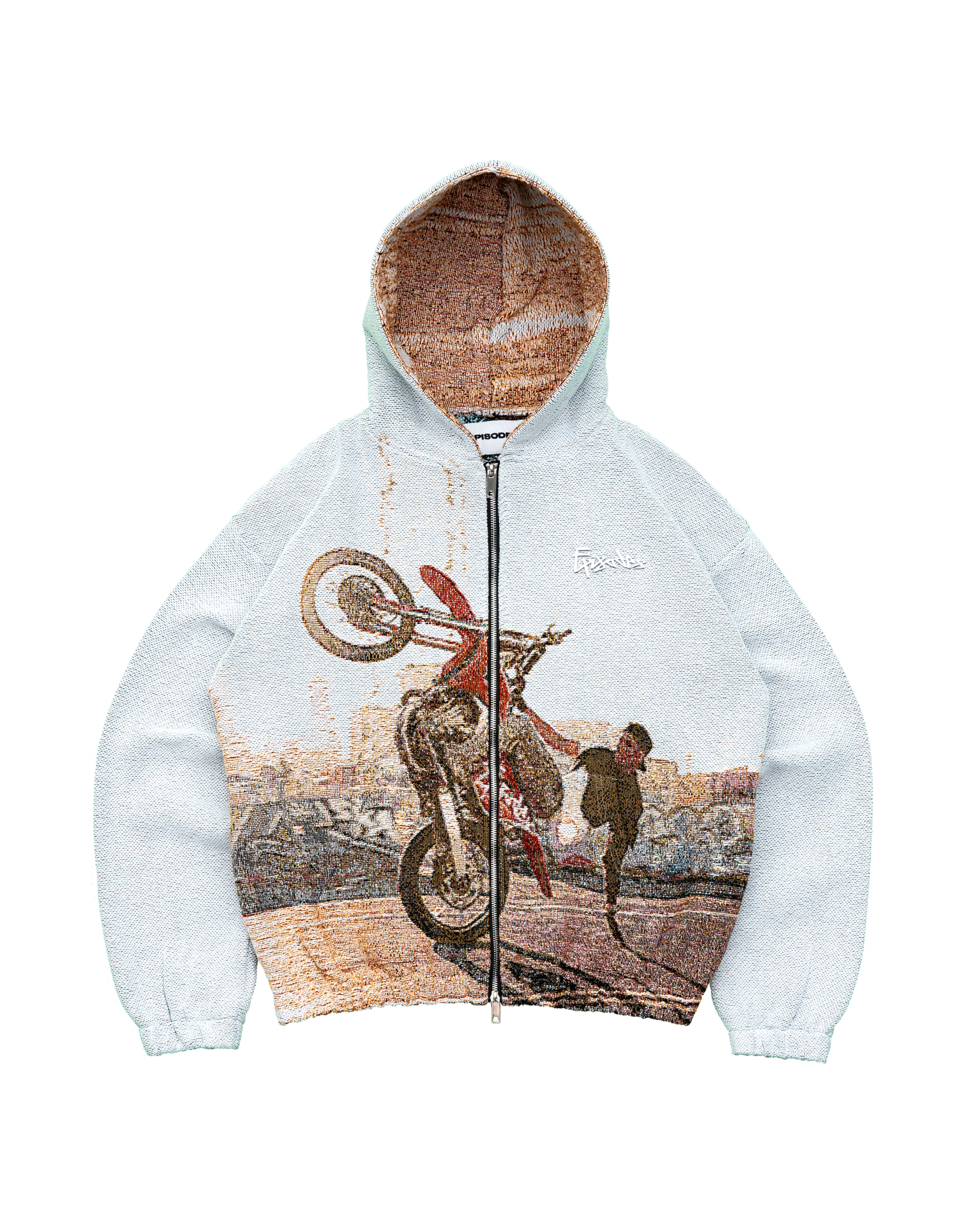 WHEEL UP Tapestry Zip-Up Hoodie