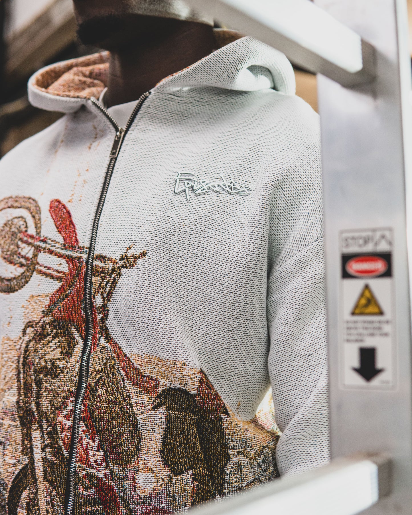 WHEEL UP Tapestry Zip-Up Hoodie