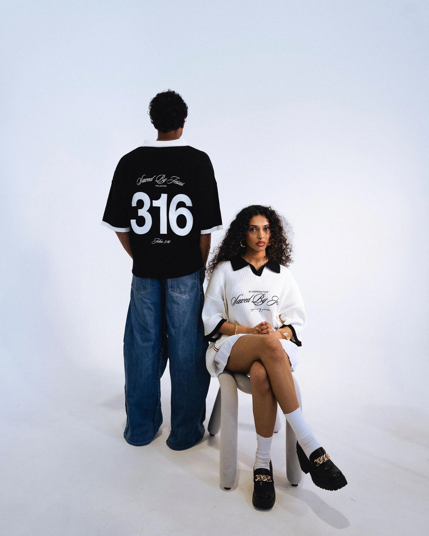 "SAVED BY JESUS" - KNIT POLO