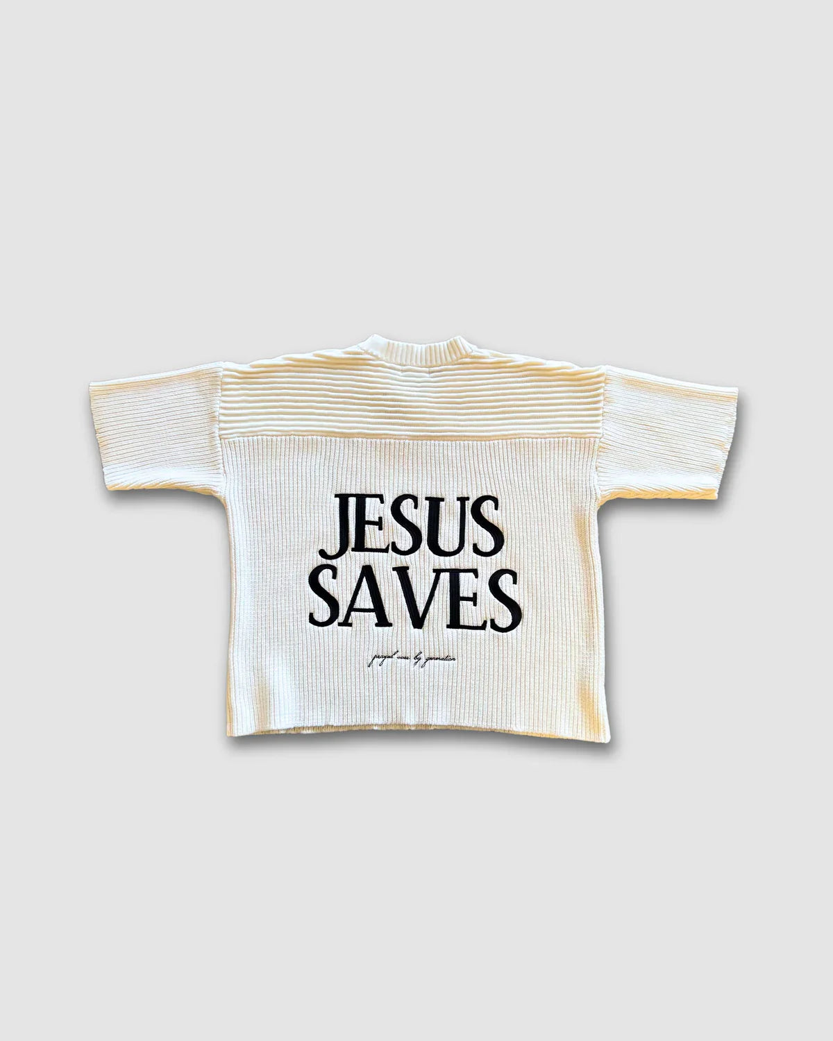 "SAVED BY JESUS" - KNIT JERSEY