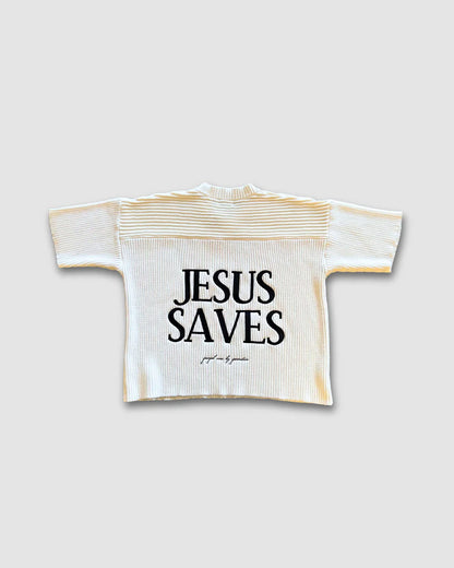 "SAVED BY JESUS" - KNIT JERSEY