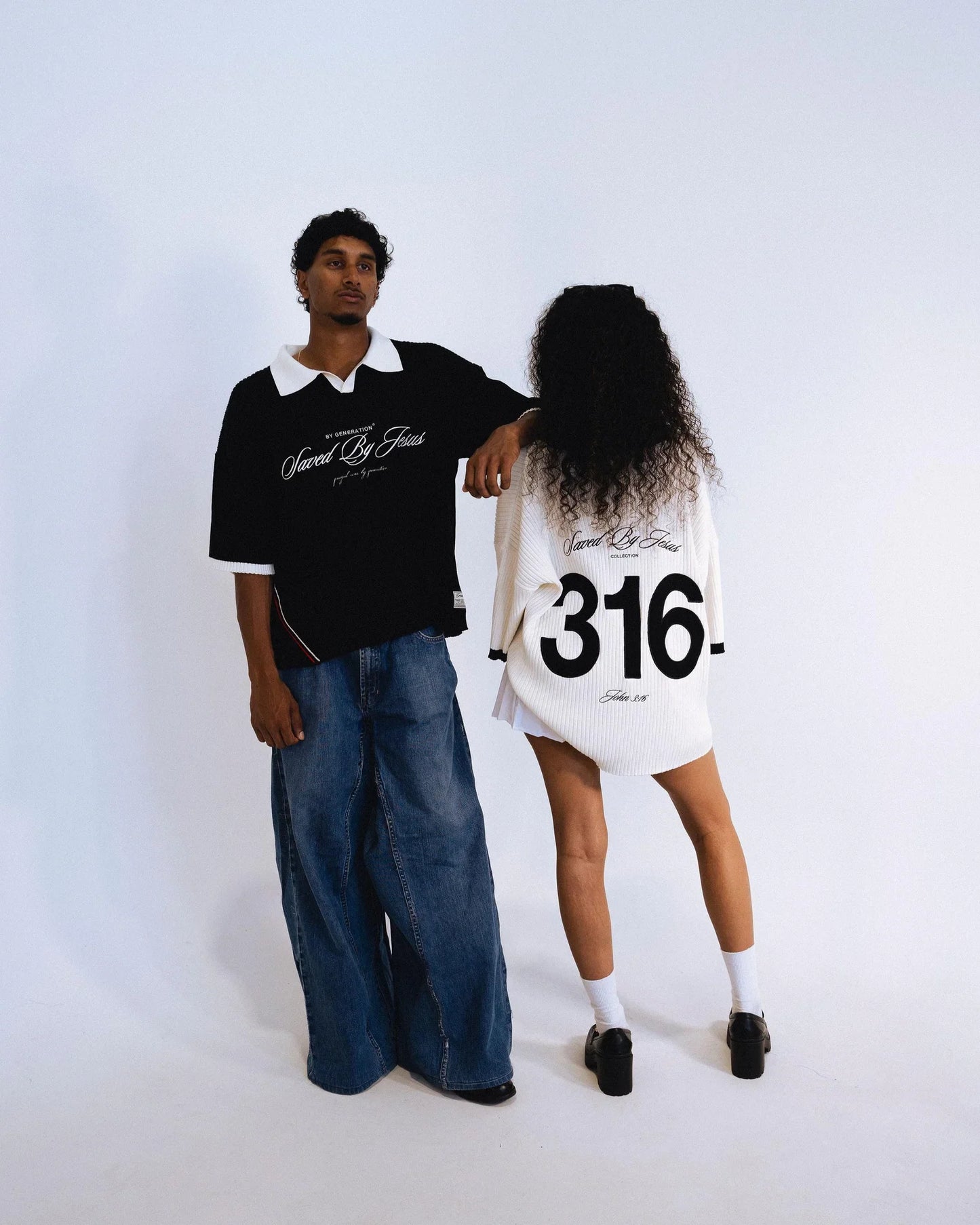 "SAVED BY JESUS" - KNIT POLO