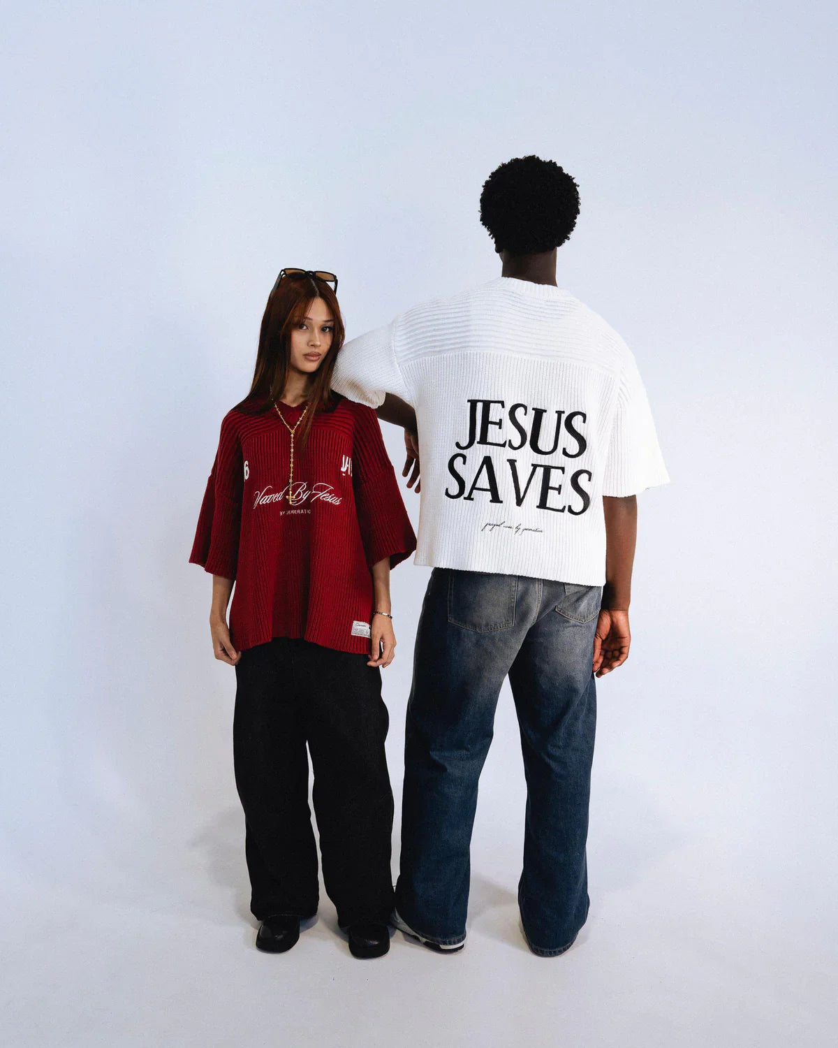 "SAVED BY JESUS" - KNIT JERSEY