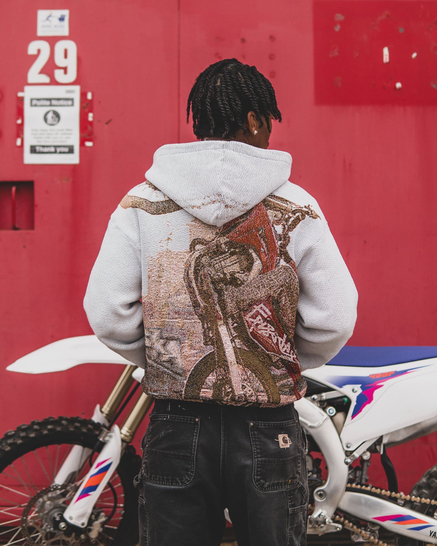 WHEEL UP Tapestry Zip-Up Hoodie