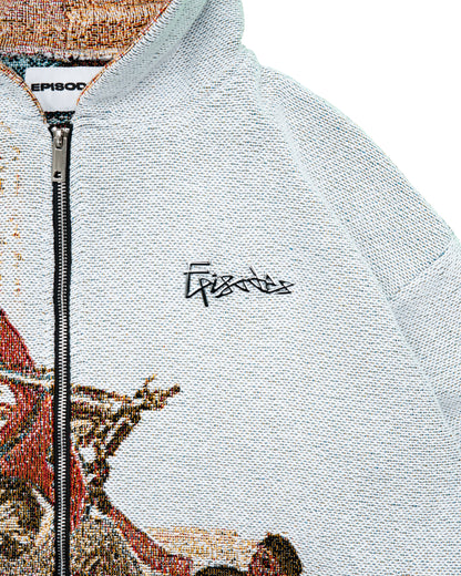 WHEEL UP Tapestry Zip-Up Hoodie