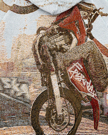 WHEEL UP Tapestry Zip-Up Hoodie